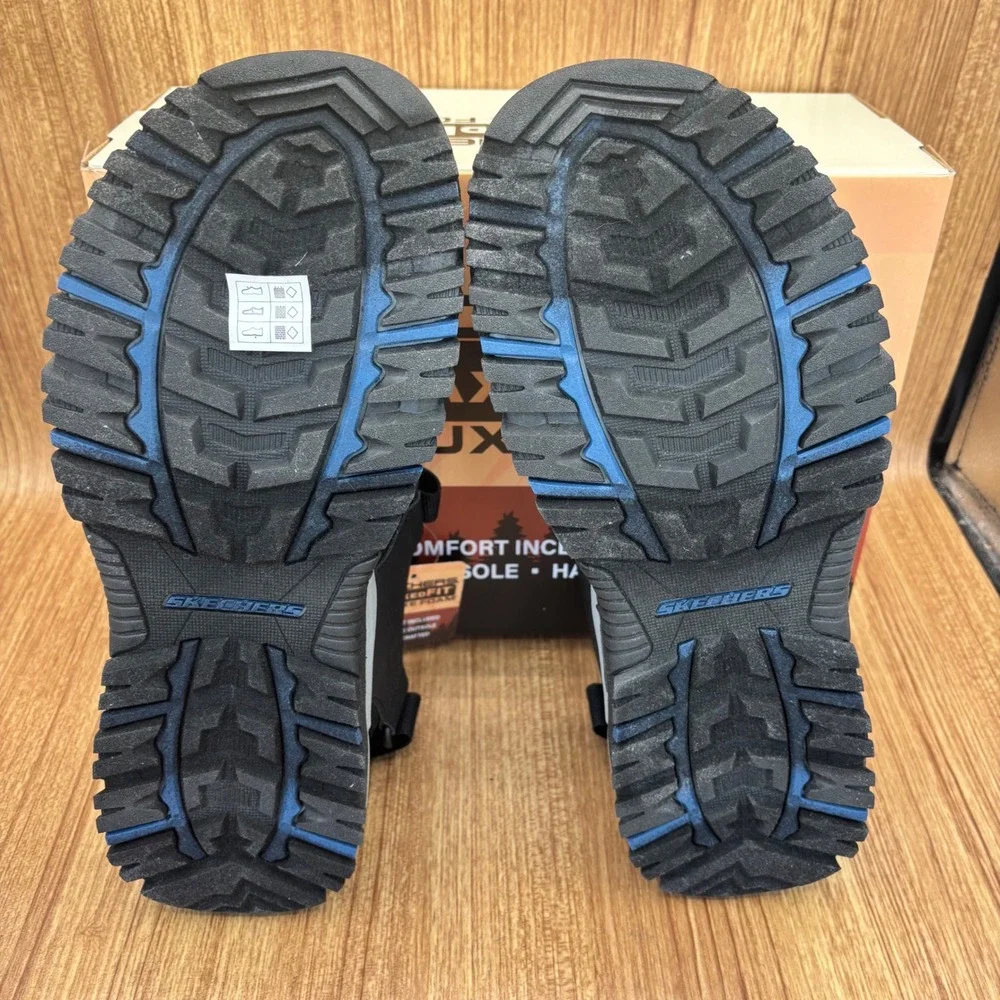Skechers Relaxed‎ Fit Sandals Mens 12 Black New Luxe Foam Strappy Outdoor Hiking